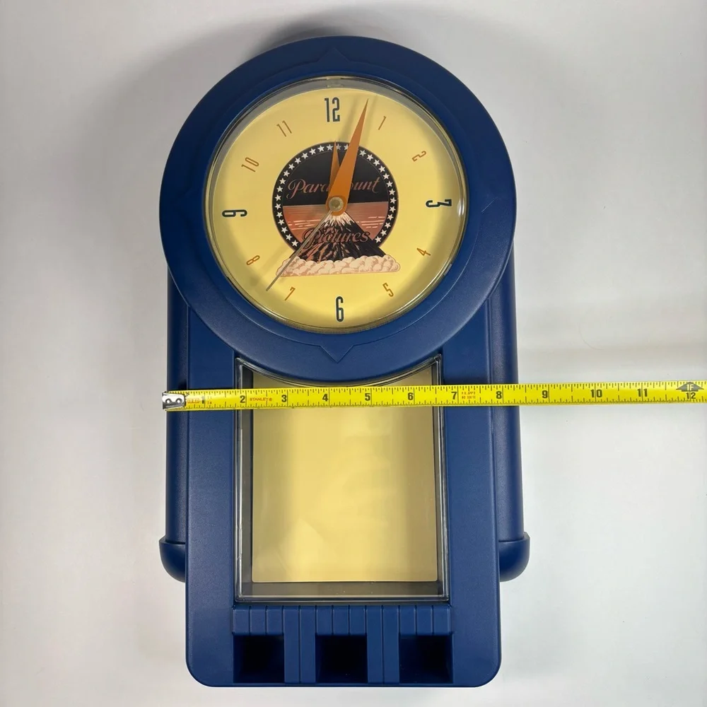 Vtg Paramount Pictures Wall Clock 1994 Blue Yellow‎ Plastic Works